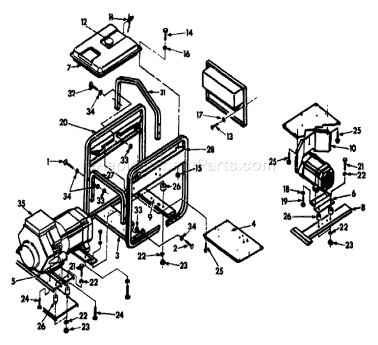 Page C Diagram and Parts List for 9404-1  Briggs and Stratton Generator